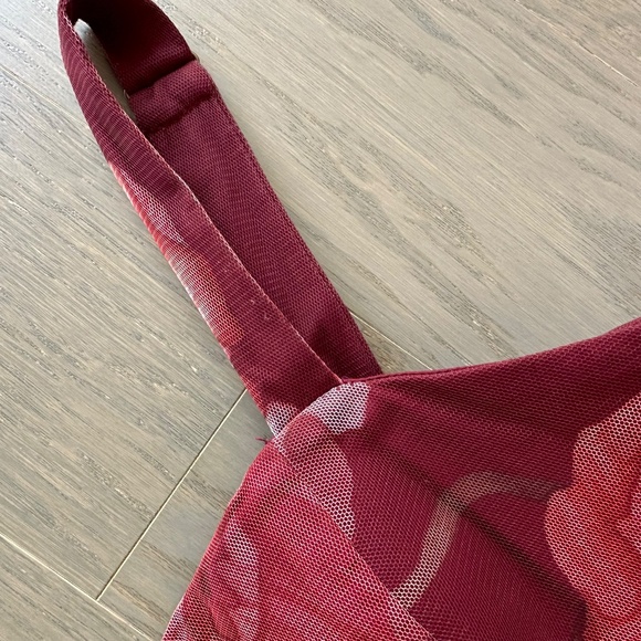 Hutch Burgundy Floral Tiered Maxi Dress, hemmed to midi length - Picture 7 of 12